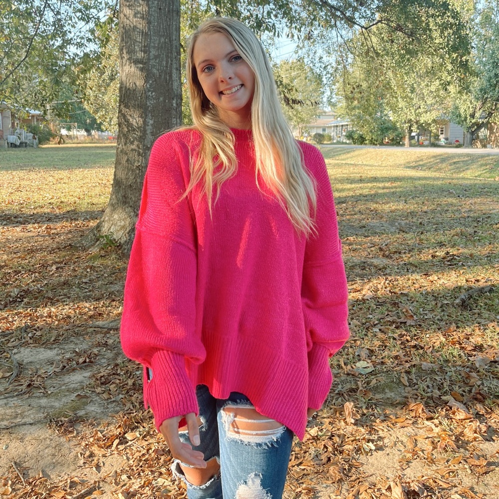 pink sweater